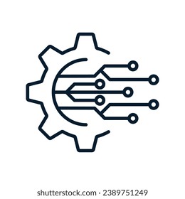 The concept of collecting and processing multi-channel information. Vector linear icon isolated on white background.