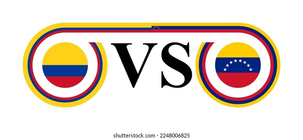 the concept of colombia vs venezuela. vector illustration isolated on white background