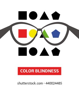 Concept of color blindness, vector