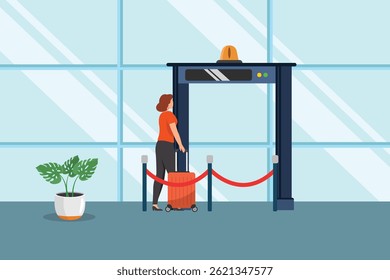 Airport activity Concept. Colored flat vector illustration isolated