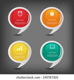 Concept of colorful banners with arrows for different business design. Vector illustration