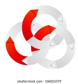 Concept of colorful circular banner with arrows for different business design. Vector illustration