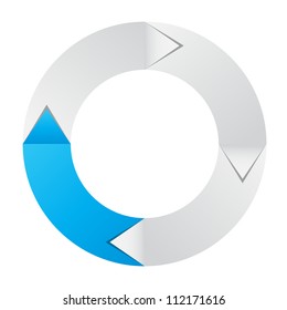 Concept of colorful circular banner with arrows for different business design. Vector illustration
