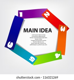 Concept of colorful circular banners afor different business design. Vector illustration