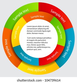 Concept of colorful circular banners with arrows for different business design. Vector illustration
