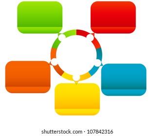Concept of colorful circular banners with arrows for different business design. Vector illustration