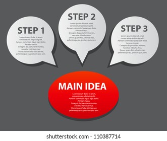 Concept of colorful circular banners with arrows for different business design. Vector illustration
