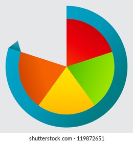 Concept of colorful circular banners with arrows for different business design. Vector illustration