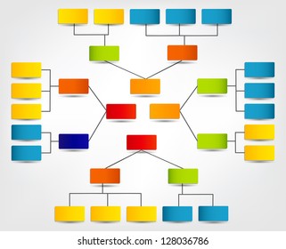 Concept of colorful circular banners with arrows for different business design. Vector illustration.