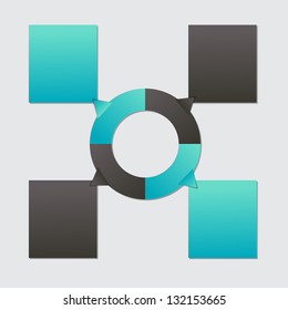 Concept of colorful circular banners with arrows for different business design. Vector illustration