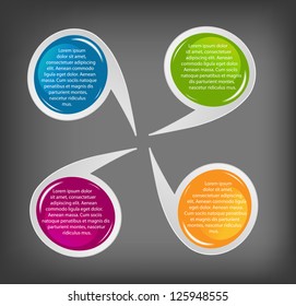 Concept of colorful circular banners  for different business design. Vector illustration