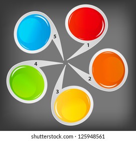 Concept of colorful circular banners  for different business design. Vector illustration