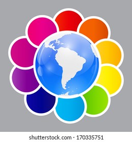 Concept of colorful circular banners for different business design. Vector illustration