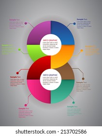 Concept of colorful circular banners with different business design. Vector illustration 