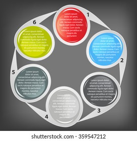 Concept of colorful circular banners  for different business design. Vector illustration