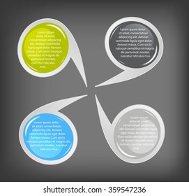 Concept of colorful circular banners  for different business design. Vector illustration