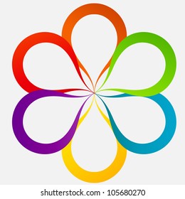 Concept of colorful circular banners in flower form for different business design. Vector illustration