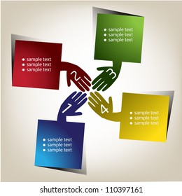 Concept of colorful  hand shape