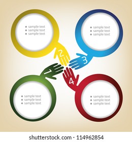 Concept of colorful hand shape