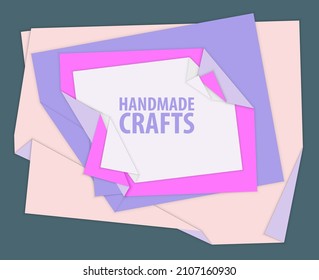 Concept with colorful handmade paper. For print and website design. Vector illustration.