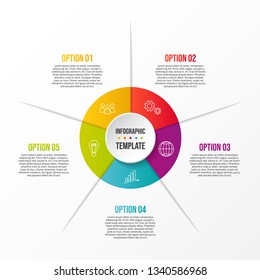 Concept of a colorful infographic with business icons - infographic template. Vector