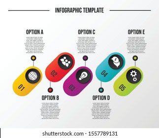 Concept of a colorful infographic with business icons - infographic template. Vector