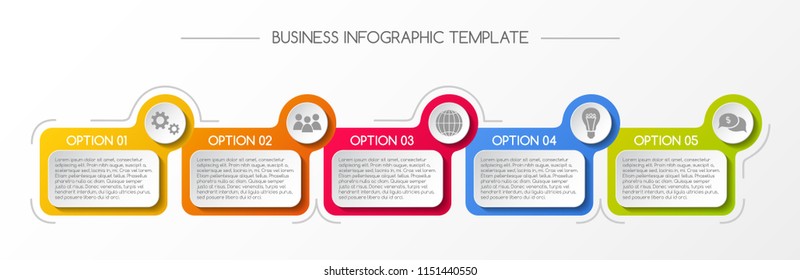 Concept of colorful infographic template. Vector.