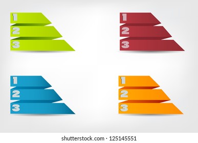 Concept of colorful origami for different business design. Vector illustration
