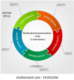 Concept of  colorful puzzle on circular banners  for different business design. Vector