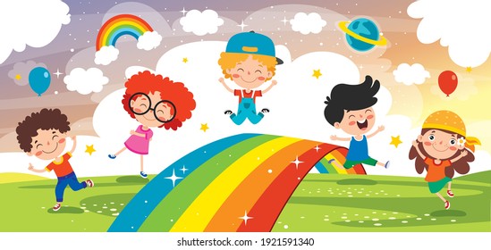 Concepto De Un Arcoiris Colorido