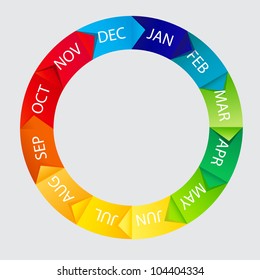 Concept of colorful Time Wheel vector illustration