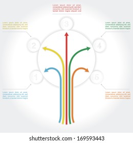 Concept of colorful tree for different business design. Vector illustration