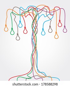 Concept of colorful tree for different design. Vector illustration