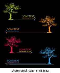 concept with colorful trees and text