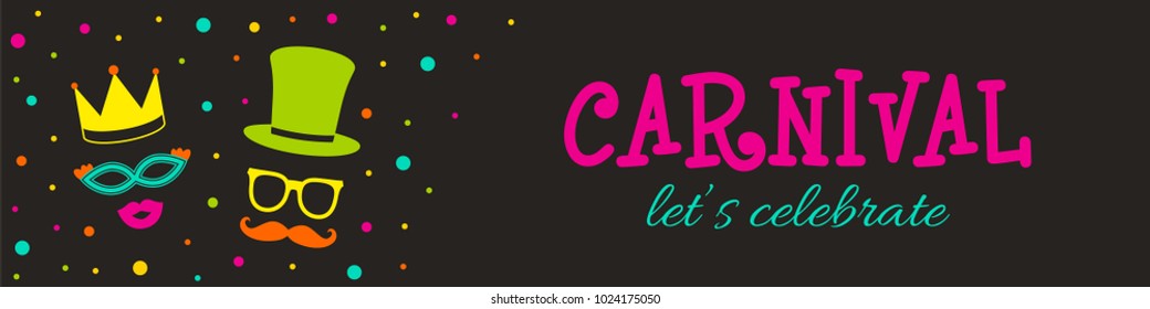 Concept of a colourful banner for Carnival Party. Vector.