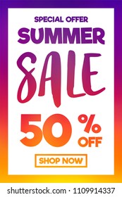 Concept of colourful poster for Summer Sale. Vector.