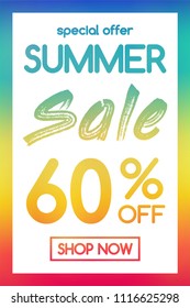Concept of colourful poster for Summer Sale. Vector.