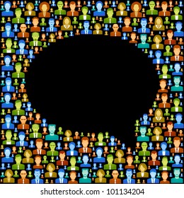 the concept of communication between people. vector  background consists of many icons of modern humans