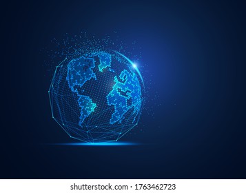 concept of communication technology or global network