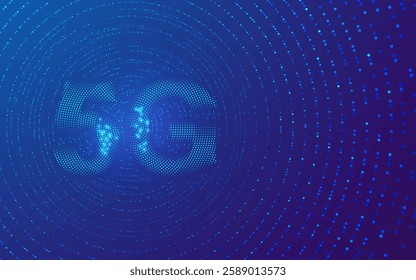 concept of communication technology or high speed wifi, graphic of 5G with futuristic wave element design