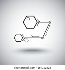 Concept of communication, two connected cells. Vector Graphics