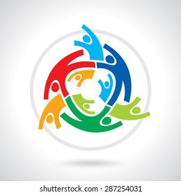 Concept of community,workers,unity,social networking icon image logo template. Teamwork vector