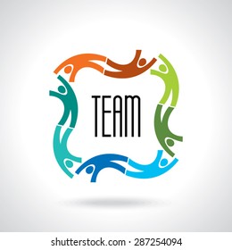 Concept of community,workers,unity,social networking icon image logo template. Teamwork vector