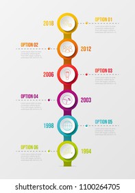 Concept of company milestone with  colourful icons.Vector.