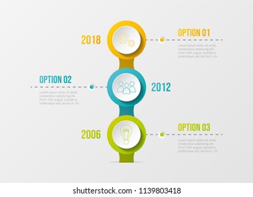 Concept of company milestone with  colourful icons.Vector.