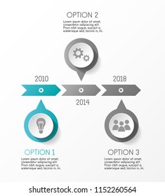 Concept of company timeline - business infograph. Vector.
