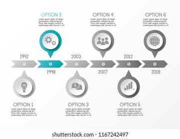 Concept of company timeline - business infograph. Vector.