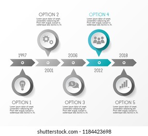 Concept of company timeline - business infograph. Vector.