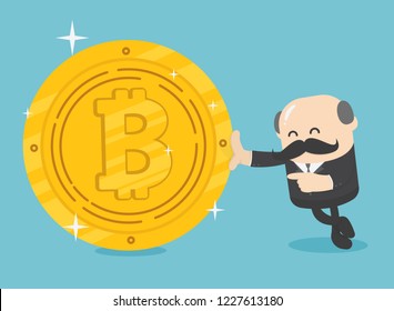 Concept of competition Gold coin on background Business and concept Profit, success, salary, bonus. Illustration, vector