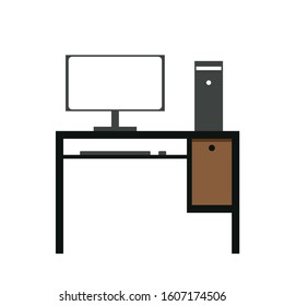 Concept computer desk on background